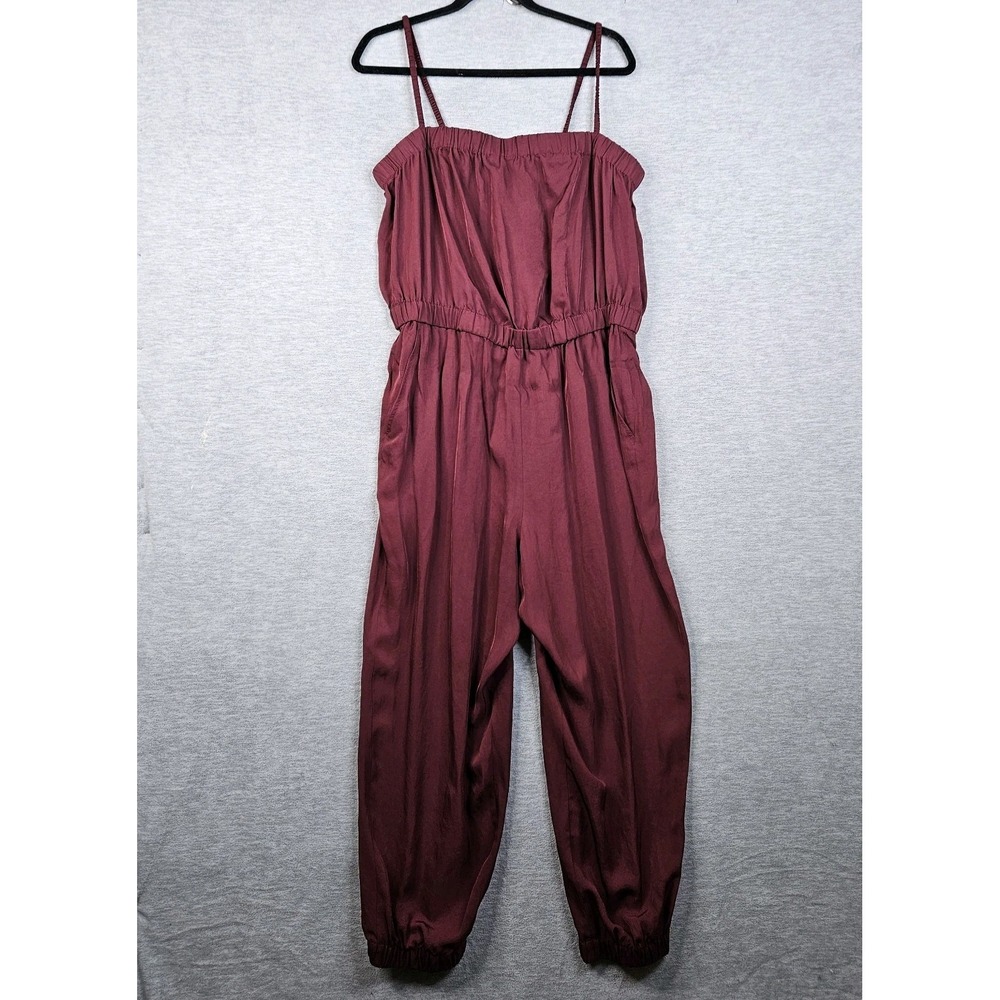 Everland Women's The Party Of One Sleeveless Oxblood Jumpsuit Size XL